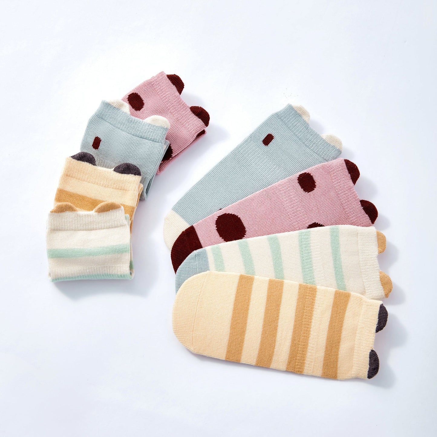 Ladybug & Friends- Organic- 4 Pairs of Stay-On Baby & Toddler Non-Slip Socks