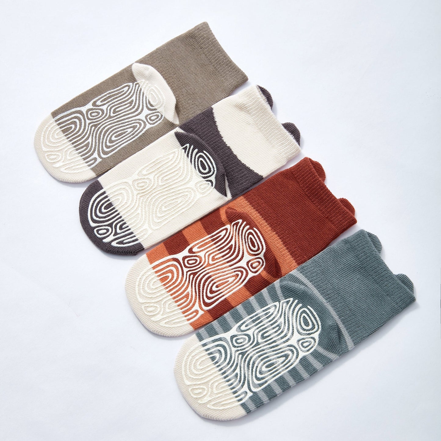 Critter Crew II- Organic- 4 Pairs of Stay-On Baby & Toddler Non-Slip Socks