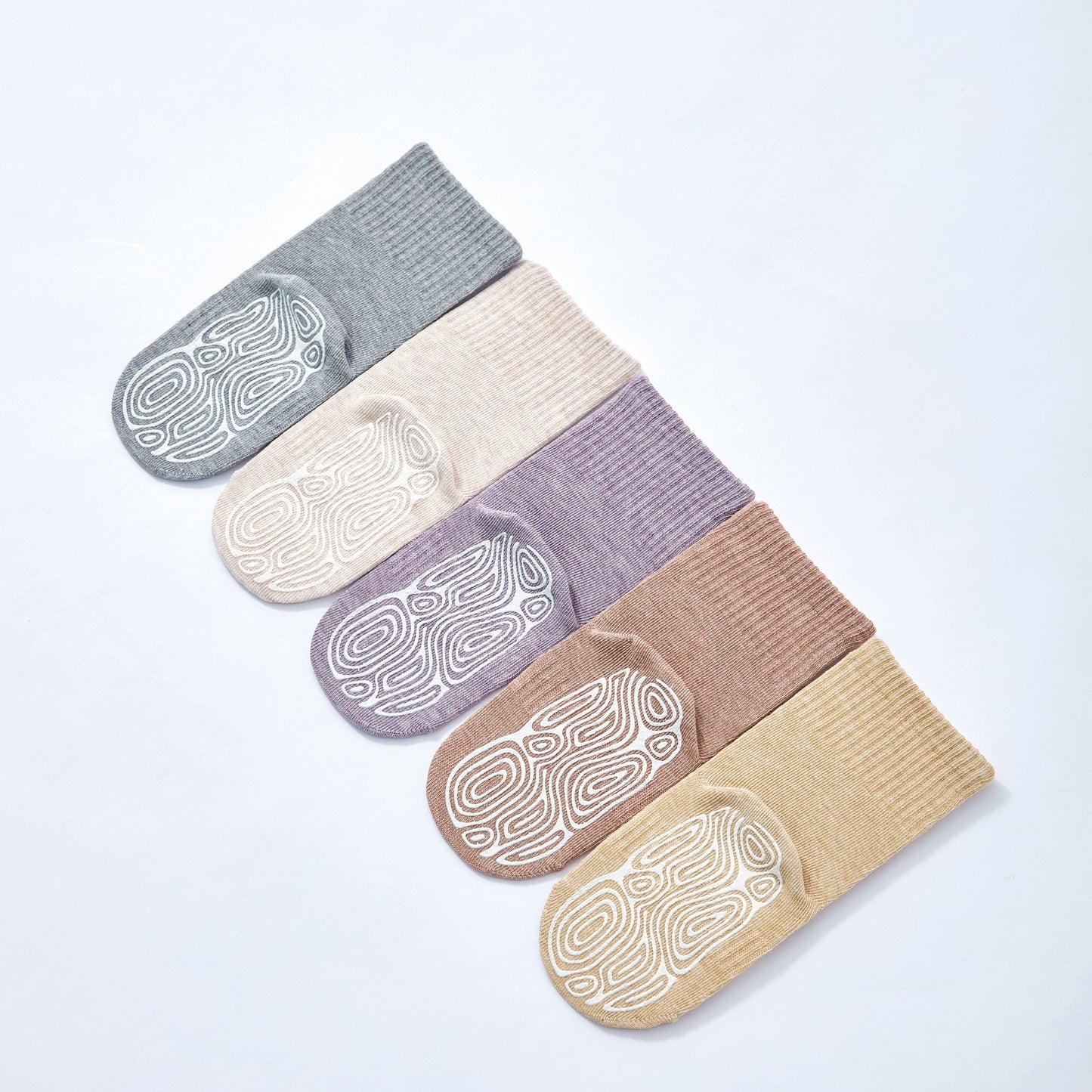 Organic Cotton Socks- Lavender & Lemon- 4 Pairs of Stay-On Baby & Toddler Non-Slip Socks