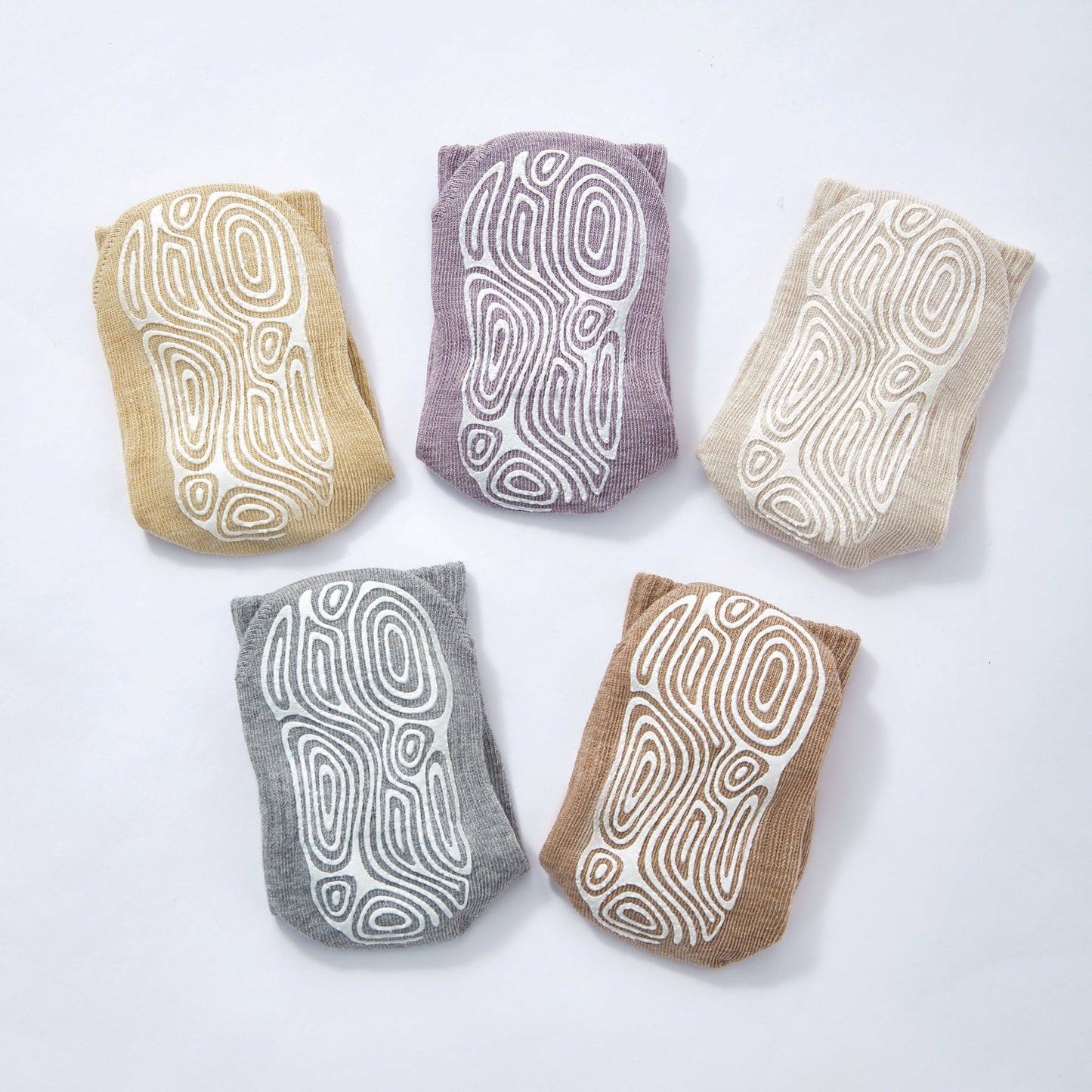 Organic Cotton Socks- Lavender & Lemon- 4 Pairs of Stay-On Baby & Toddler Non-Slip Socks