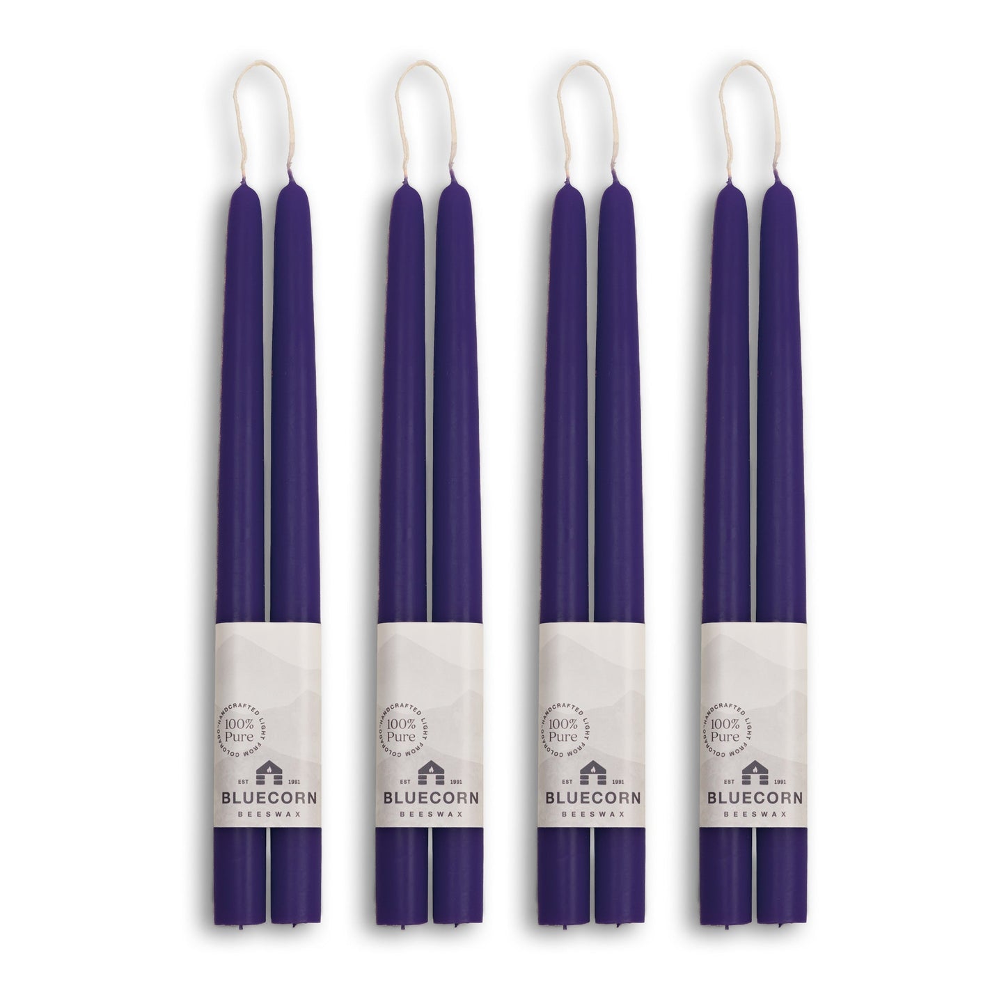 Hand-Dipped Beeswax Taper Candles - Bulk 4-Pair Bundle