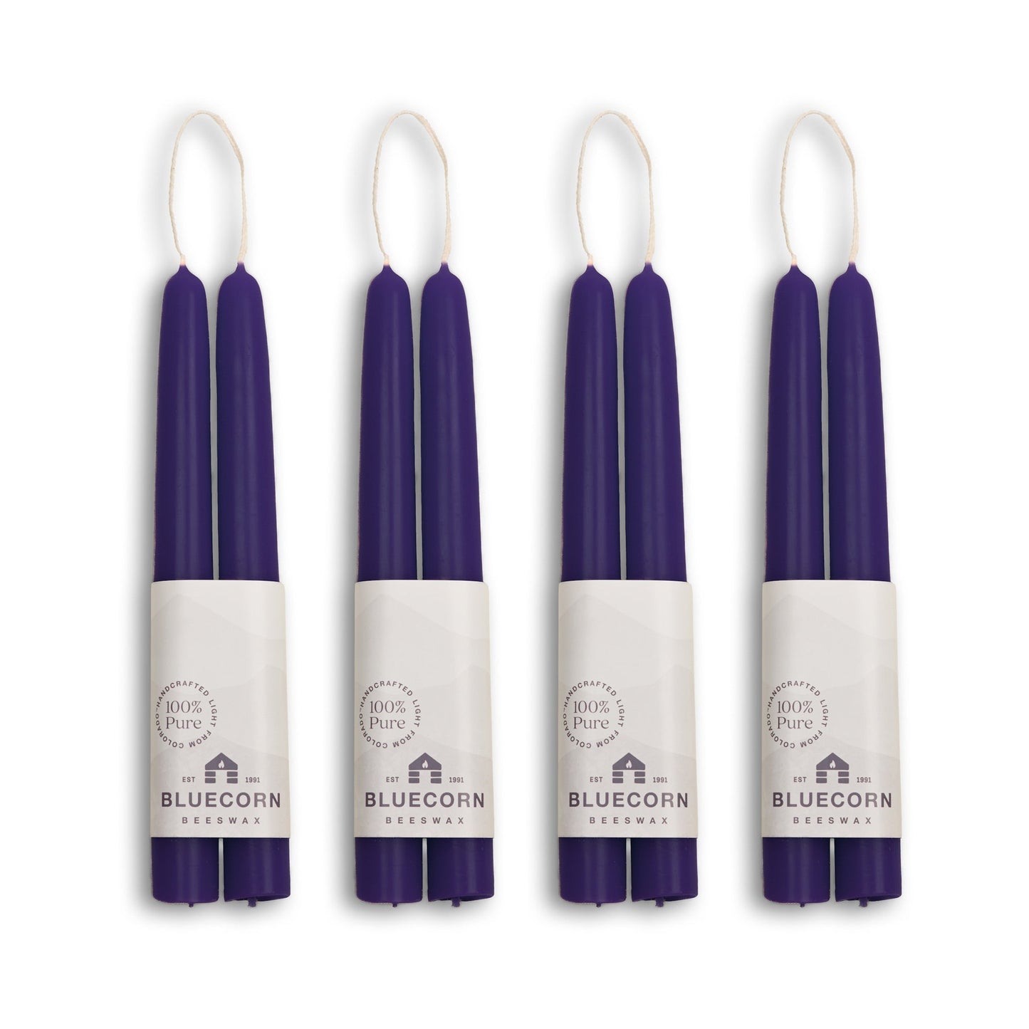 Hand-Dipped Beeswax Taper Candles - Bulk 4-Pair Bundle