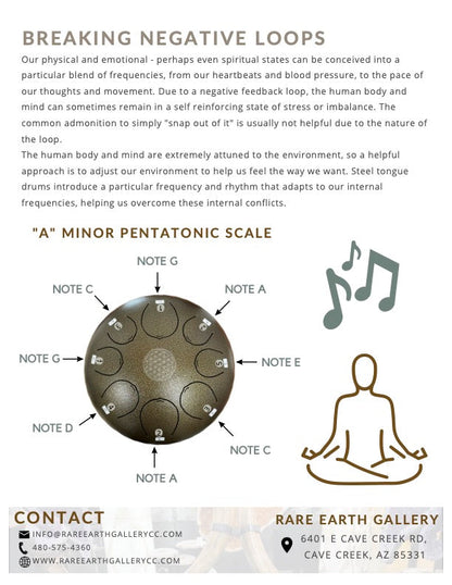 25cm Pentatonic Steel Singing Drum -Brown
